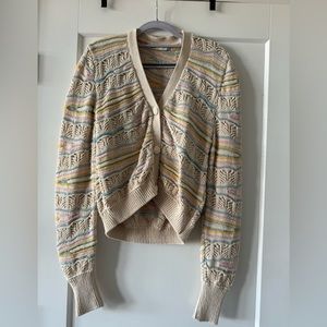 Zara pastel colored chunky cropped knit cardigan - size medium